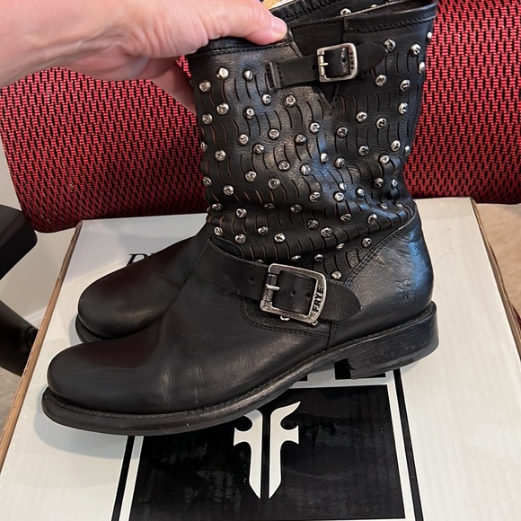 Frye studded black leather Jenna boot - Picture 3 of 12